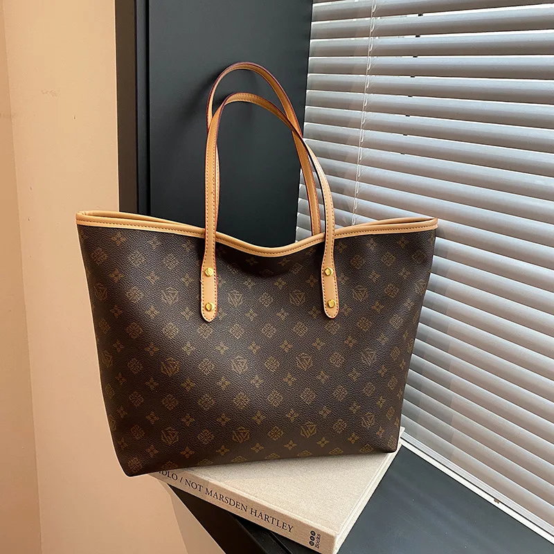 

Повседневная женская сумка-тоут большой вместимости в стиле ретро, дизайнерская, люксовая, на плечо, для девушек, модная, портативная, из искусственной кожи