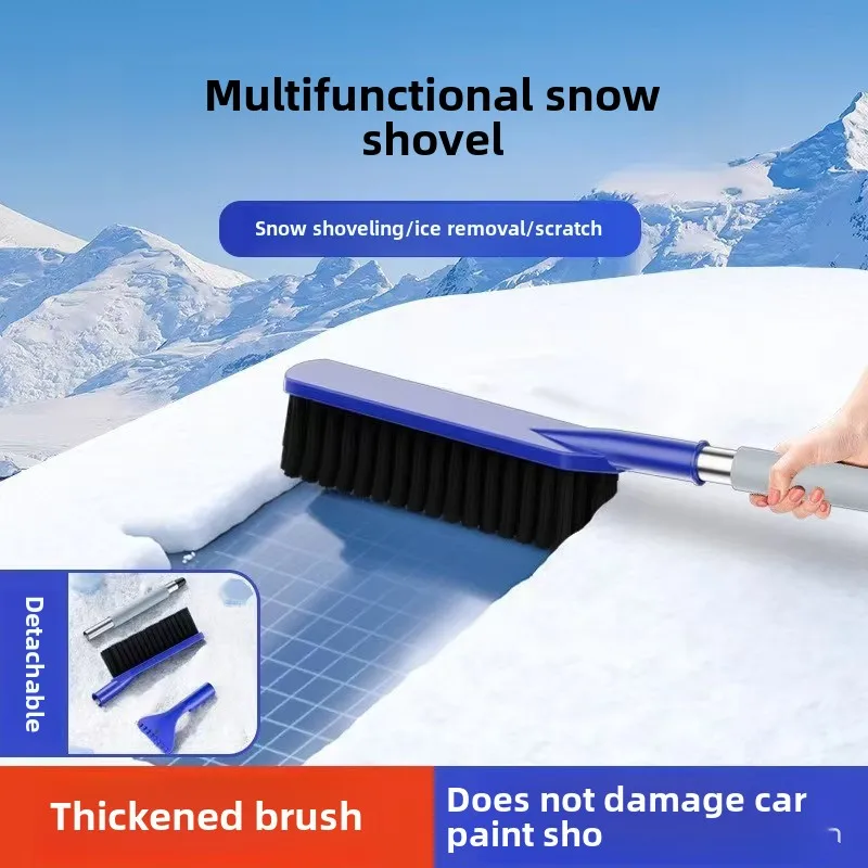 Car Snow Brush Extendable Cleaning Removal Shovel Scraper Winter Auto Brushes Windshield Deicer Detachable Tools Wash Defroster