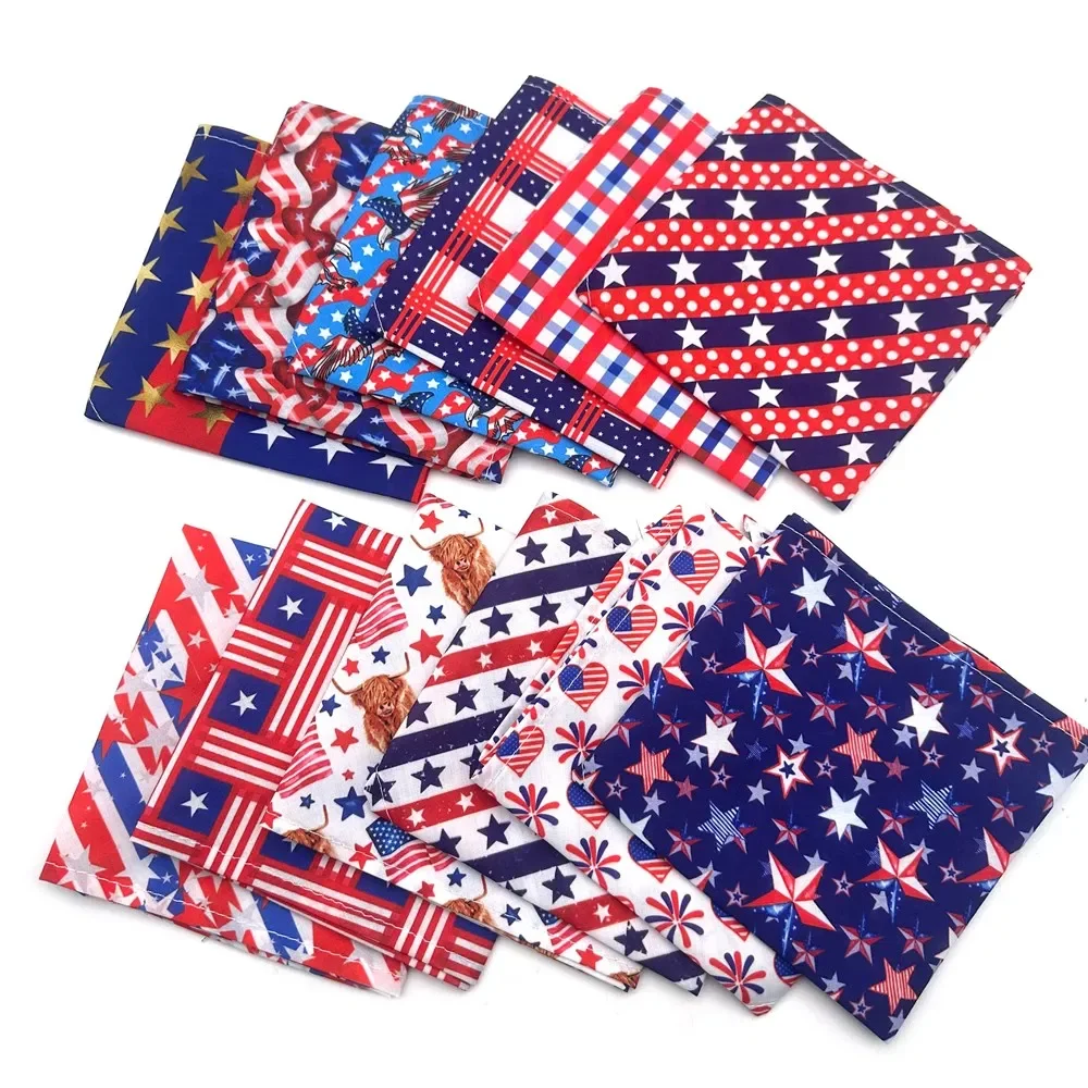 

30/50pcs American The 4th of July Dog Bandana Pet Supplies Star Style Dog Accessories Pet Bandanas Scarf for Small Dog Cat Puppy