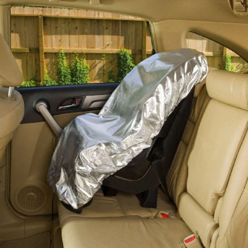 Adjustable UV-Protective Aluminum Car Seat Sunshade Cover 108cm x 73cm Ideal for Kids Keeps Car Clean from Dust and Sunlight