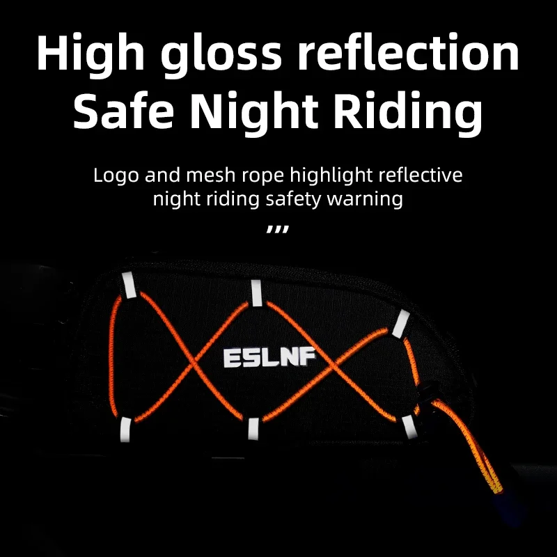 ESLNF أكياس الدراجة غير نافذ للمطر عاكس الجبهة العلوي الإطار كيس أنبوب سعة كبيرة خفيفة دراجة الأنابيب العلوي حقيبة دراجة حقيبة #2