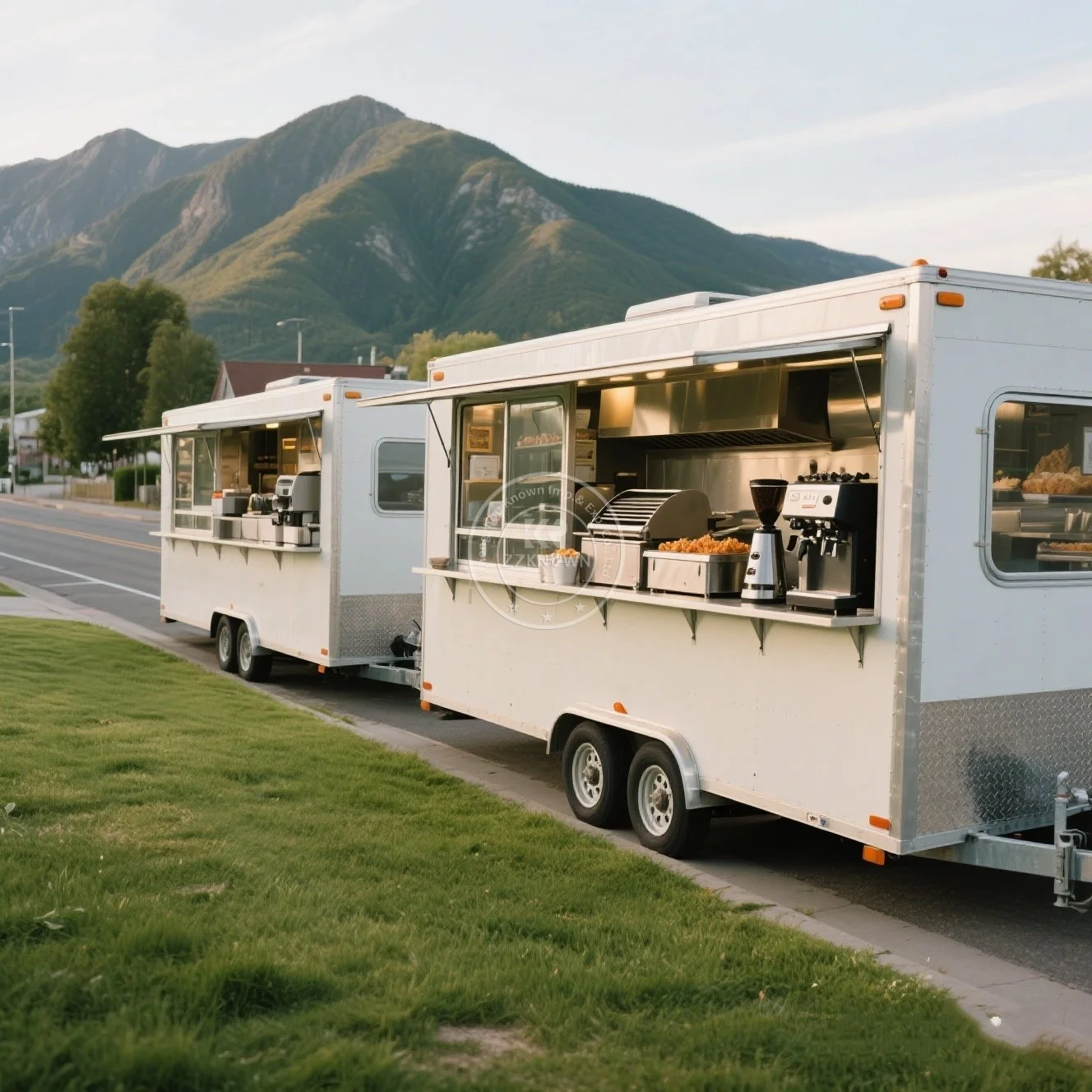 

Custom Size Design Mobile Kitchen Food Truck Concession Trailer USA Street Food Truck Pizza Fast Food Trailer Fully Equipped