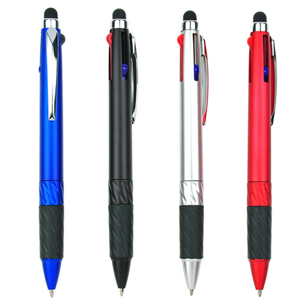 

4 Pcs Multifunction Stylus Fidget Ballpoint Pens Writing 3-color Smooth Painting Creative Rotation Portable Meeting