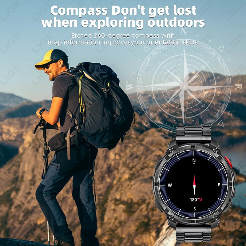 LIGE Nowy Smartwatch z Baterią – Outdoor Lighting Ip Rating recenzja i cena