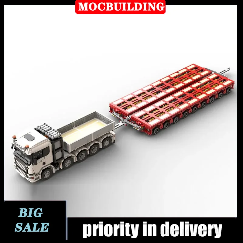 

MOC City Technology Modular Trailer Building Block Assembly DIY Transport Vehicle Truck Collection Series Boys Toy Gifts