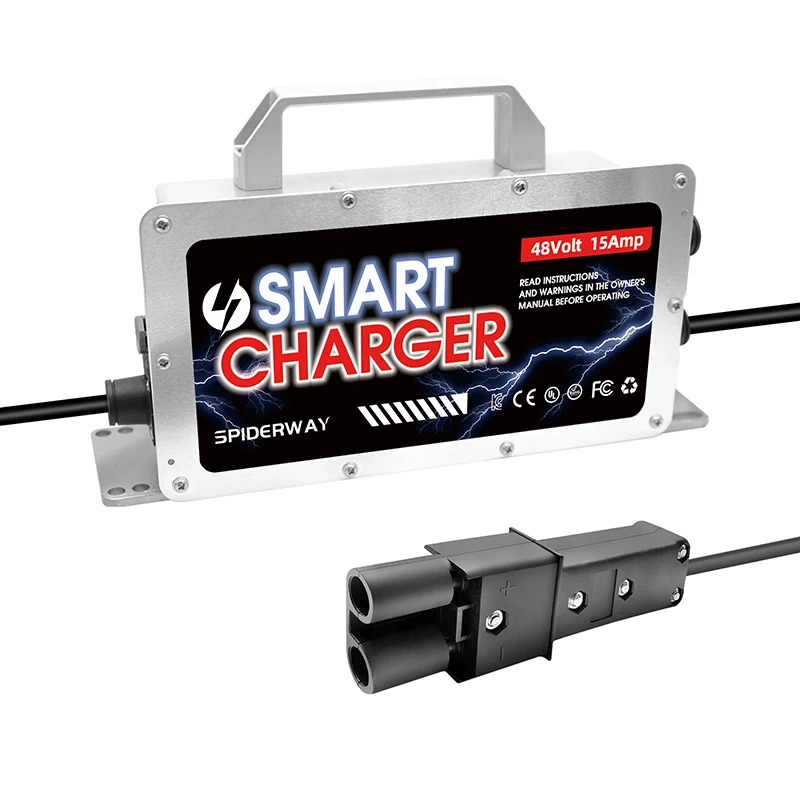 15Amp 48Volt Golf Cart Battery Charger for Yamaha G19 G20 G21 G22 with 2 Pin Plug, 1400W 48V Fast Charger for Lead Acid Battery