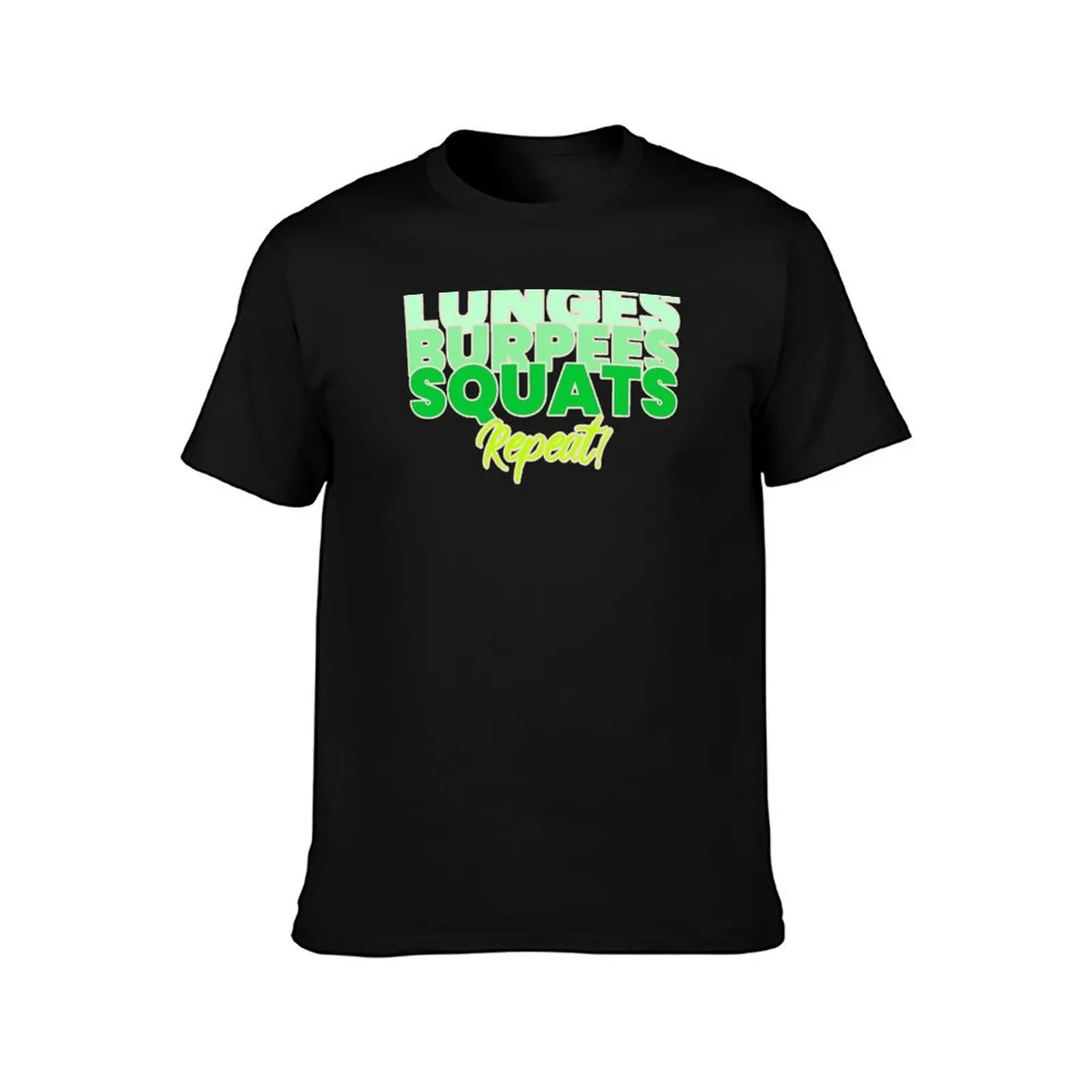 Lunges burpees squats repeat. T-Shirt Sporty Breathable Short Sleeve T-Shirt