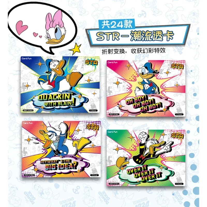 بطاقة دونالد داك الممتعة الأصلية للأطفال، عائلة كلاسيكية سعيدة، رسوم متحركة نادرة محدودة، بطاقة جمع الألعاب، هدايا عيد الميلاد