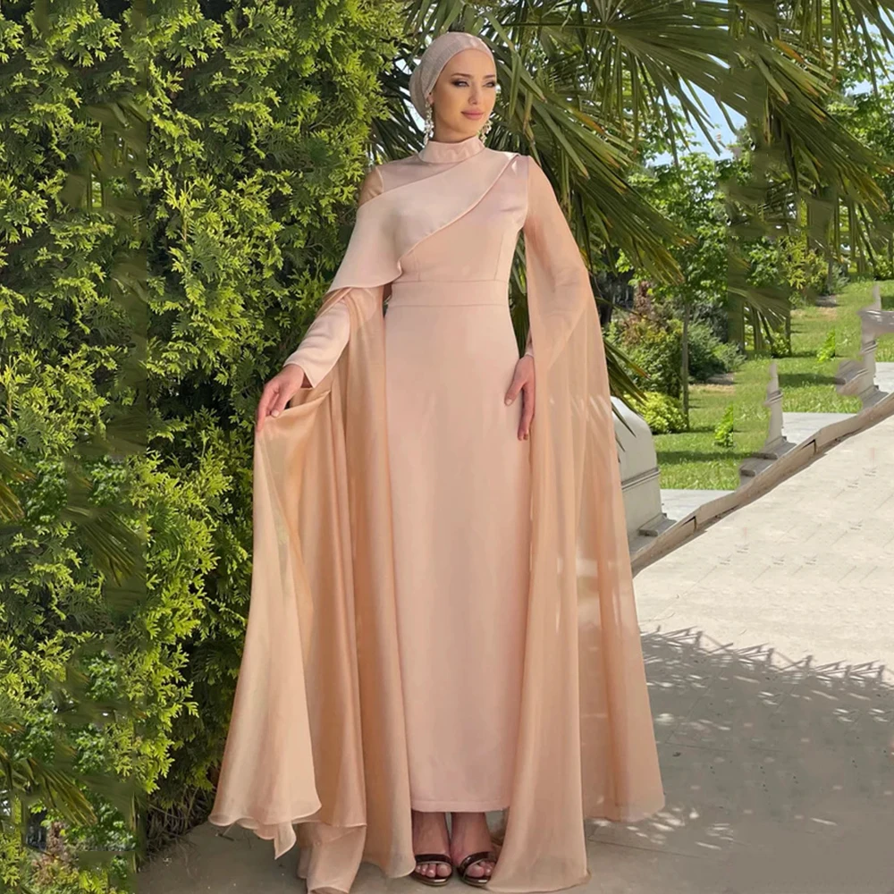 Hohe Qualität Abendkleider Für Frauen Voll Sleeves Zipper Prom Kleider Jersey Stiaight Ankle Länge فساتين مناسبة حسب الطلب