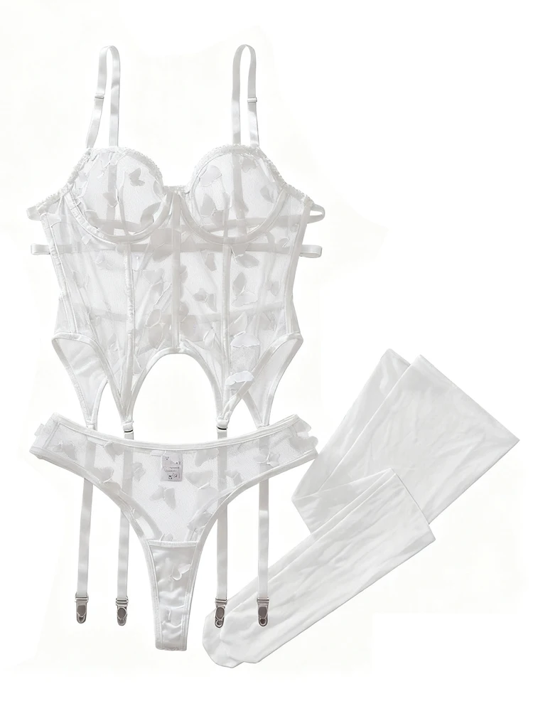 

Sweet Sexy Ladies Bra Set Fishbone Corset Spicy Girl Lace Lingerie Strap Upholstery Gathered Type Thin Corset Women Bra Set