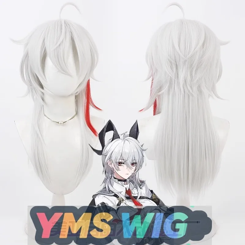 

[YMS WIG] Парик для косплея Wuthering Waves Zan'ni, серебристо-белый рваный верх, красные блики, новый персонаж, мобильная игра