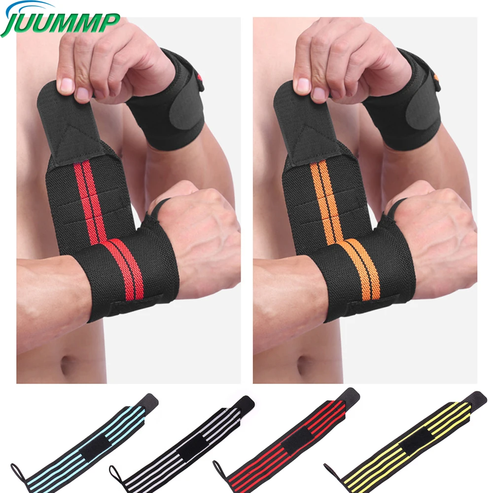 

JUUMMP Weight Lifting 1Pair Wristband Elastic Wrist Wraps Bandage Fitness Weightlifting Powerlifting Wrist Brace Support Strap