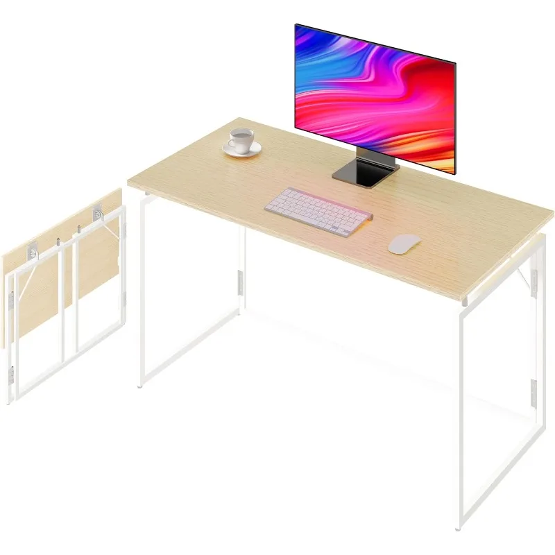 Foldable Desk for Small Space Minimalist, Space Saving Collapsible Compact Desk Portable Table for Craft, Writing, Study & Work