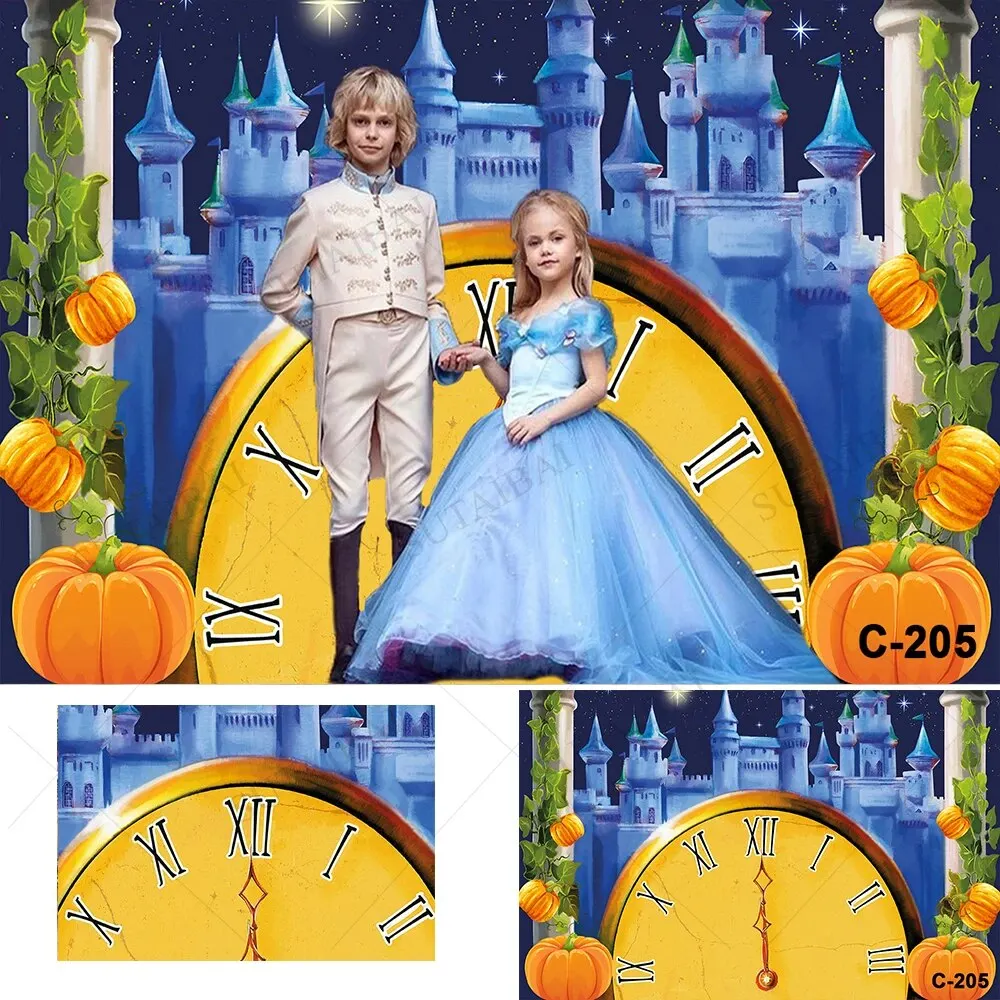 

Twelve O'clock In The Morning Clock Castle Photography Background Fairy Tale Pumpkin Background Photography Studio Photo Studio