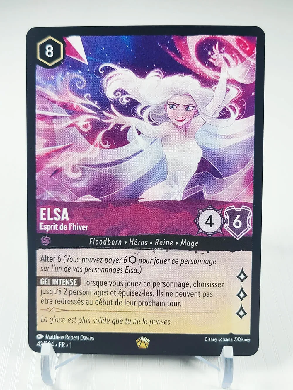 Disney Lorcana Proxy Chapter 1 NoneFoil francés/alemán-belle elsa hades malefiz rpinzel stich TCG tarjetas de juego