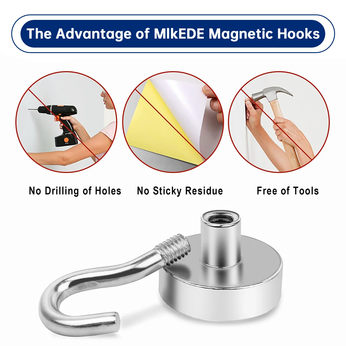 E20 Strong Magnetic Hooks Load Bearing Hook MultiPurpose Storage For Home Kitchen Bar Storage Key Hanging Hanger