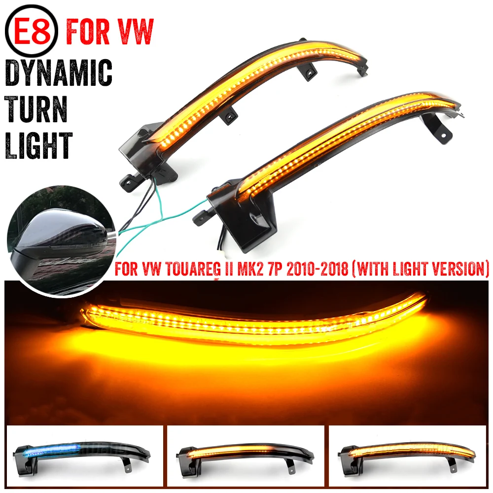 2X Led Dynamic Side Mirror Blinker Lights 7P6949101 7P6949102 For VW Touareg II 7P 2010 2011 2012 2013-2018