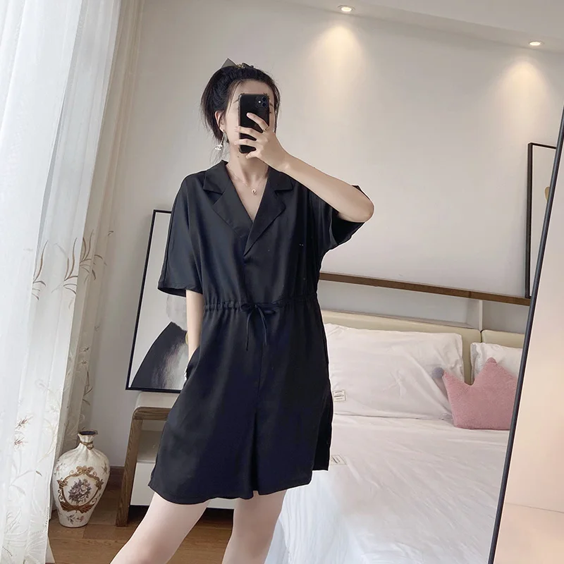 Pantaloni tutina ort dimagranti di grandi dimensioni V-Ne Faionable Pantaloni coreani a vita alta a gamba larga Nuovo arrivo estivo