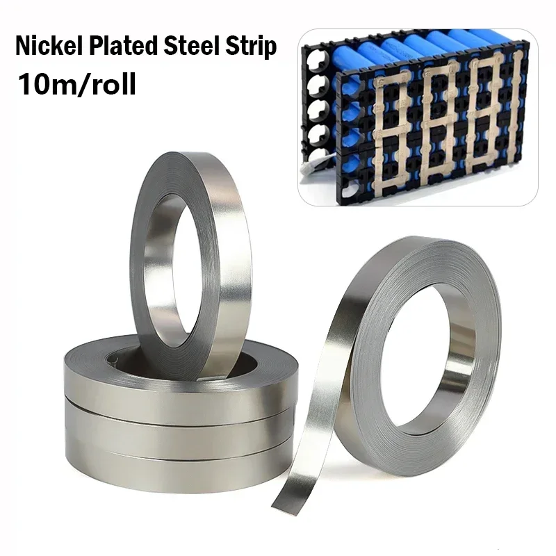 

10M/Roll Nickel Plated Strip For 18650 Li-ion Battery Connector 0.1mm 0.12mm 0.15mm 0.2mm Battrey Connector Spot Weld Steel Belt