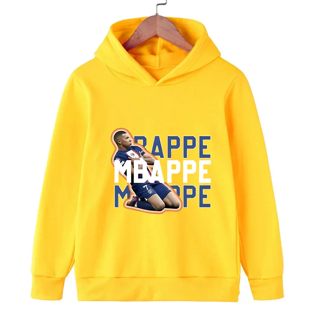 Spring and Autumn Hooded Sweatshirt Sports Top for Boys and Girls Mbappe Printed Children's Hoodie Kids Clothes Girls Pullover