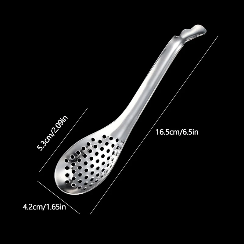 304 Stainless Steel Strainer Spoon Molecular Cuisine Caviar Spoon Useful Kitchen Cooking Gadgets Egg Yolk Caviar Colander