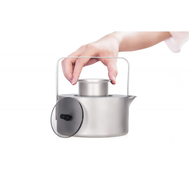 KEITH Titanium Camping Teapot  for Home Kitchen 950ml Kettle with Tea Infuser Gas & Induction Compatible Water Boiler