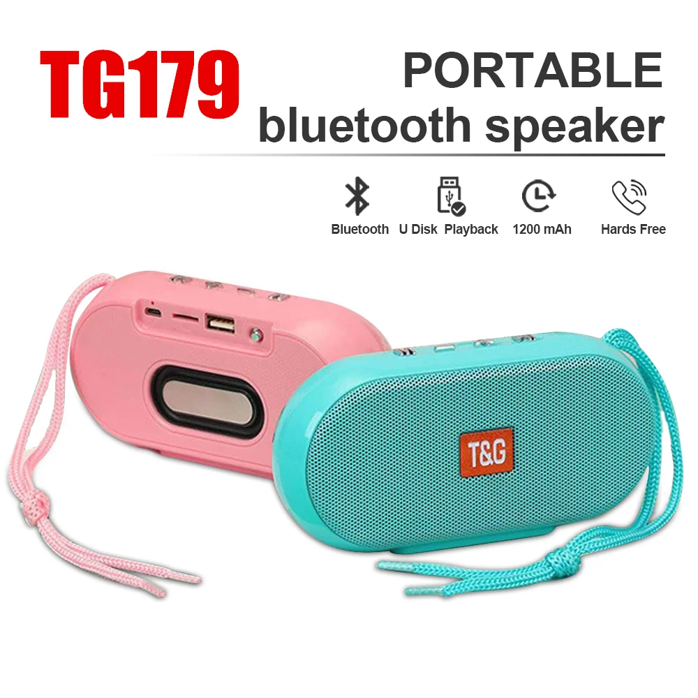 T&G Portable Bluetooth Speaker Wireless TWS Mini Bass Column Boombox FM USB BT Outdoor Music Player For Smart Phone PC Laptop