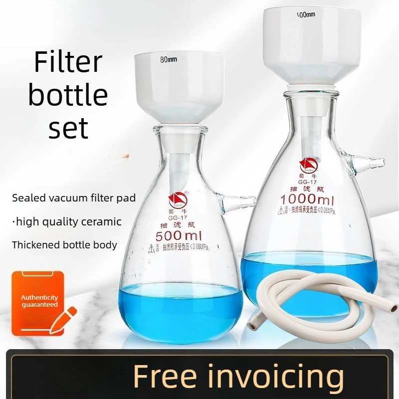

250ml Suction Flask with 80mm Buchner Funnel Heavy Wall Glass Lab Filtration Kit Chemistry Equipment