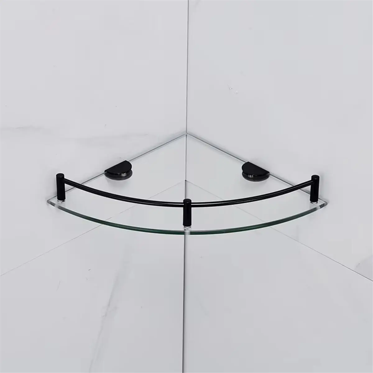 【HOT A88T】 Bathroom Shelves, Bathroom Glass Corner Shelf Wall Mounted ,Tempered Glass Shelf for Storing Shower Gel/Soap 2pc