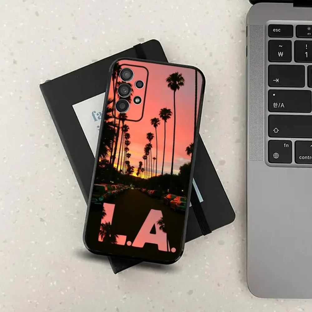 Travel Los Angeles California Phone Case For Samsung S24,S21,S22,S23,S30,Ultra,S20,Plus,Fe,Lite,Note,10,9,5G Black Soft Cover