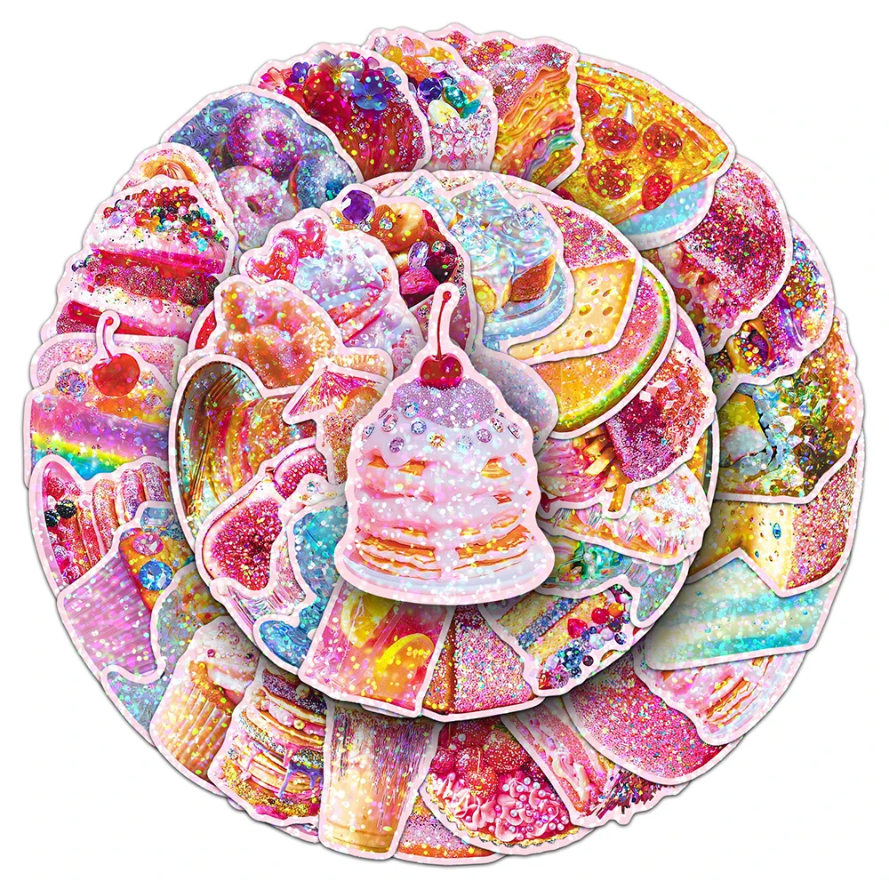 10/30/50 Uds. De pegatinas estéticas Kawaii de comida bonita, estilo Ins, postre, pastel, pan, calcomanías de dibujos animados, botella de agua, equipaje, pegatina para teléfono