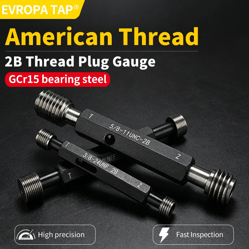 

EVROPA 1pc American Standard UN/UNC/UNS Thread Plug Gauge 2B Go No-Go Ring Gage 3-1/4" to 4" (4-16 TPI) Precision Measuring Tool
