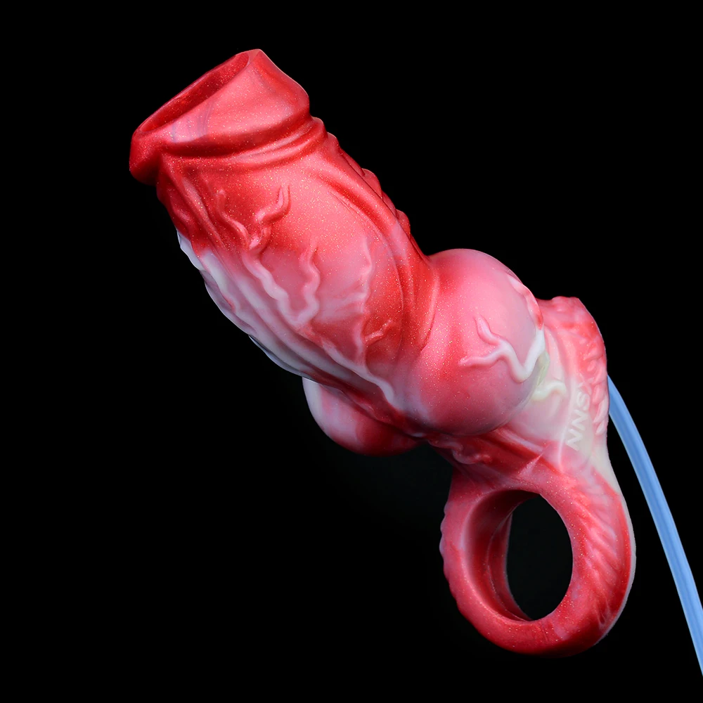 NNSX Animal Big Knot Penis Enlargement Sleeve Squirting Cock Ring Water Pump Delay Ejaculation Penis Extender Sex Toys for Men