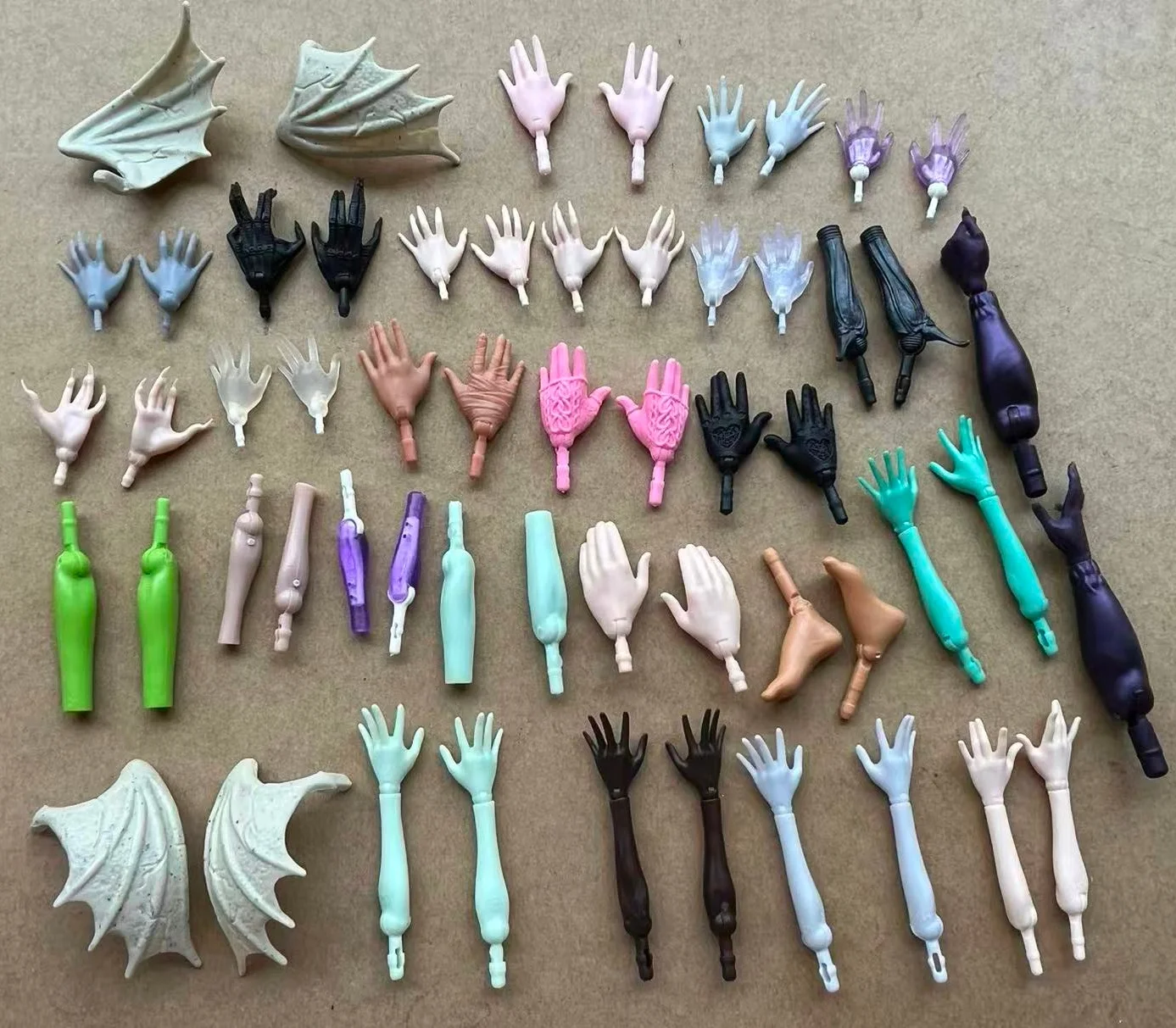 Colorful 1/6 Doll Replacement Hands Elbows Wings DIY Doll Dressing Original Accessories for Collectible Figures