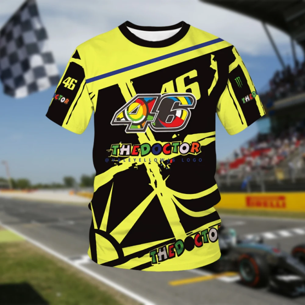 Classic Italian GP Racing Driver Rossi Printed Men's Racing Suit T-shirt For Daily Street leisure, Comfortable And Fashionable