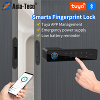 Minimalist Electronic Fingerprint Silent Door Lock Tuya App Bedroom Mute Door Locks Mechanical Furniture Magnetic suction Lock