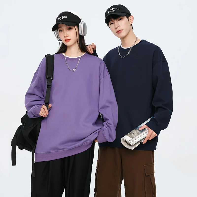 Autumn Oversized Purple Sweatshirts for Women Casual Streetwear Hoodies Women 2024 Female Long Sleeve Crewneck Pullovers Tops