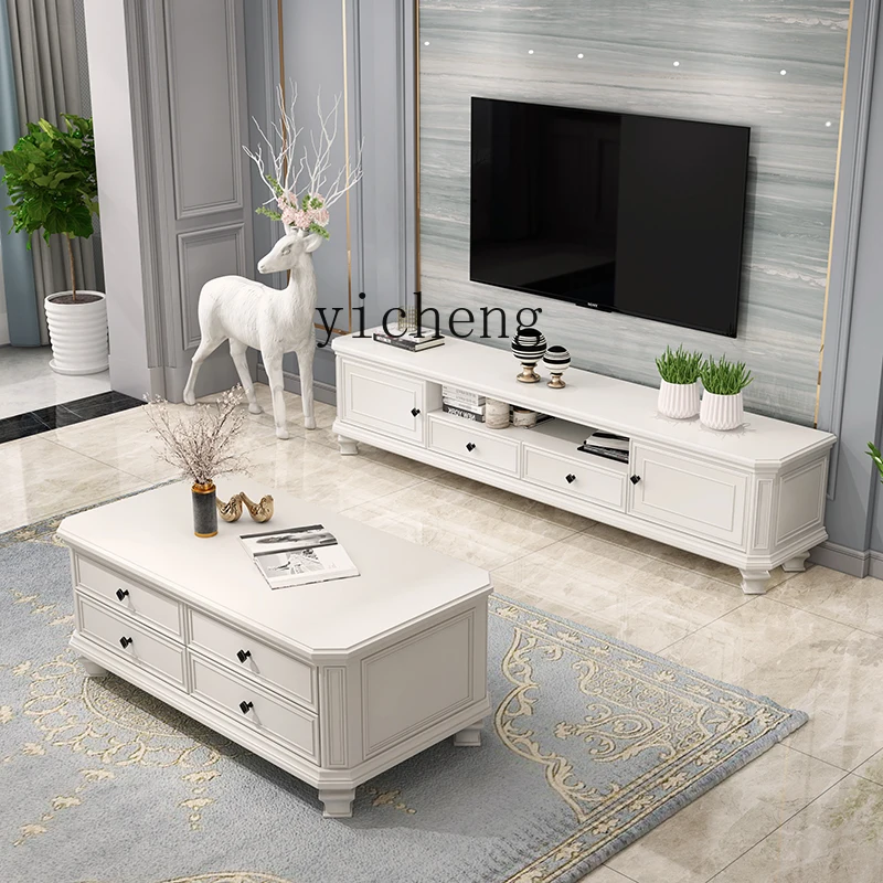 ZF Affordable Luxury Style Simple Coffee Table Living Room Floor Cabinet Villa Large and Small Apartment Type Storage Cabinet