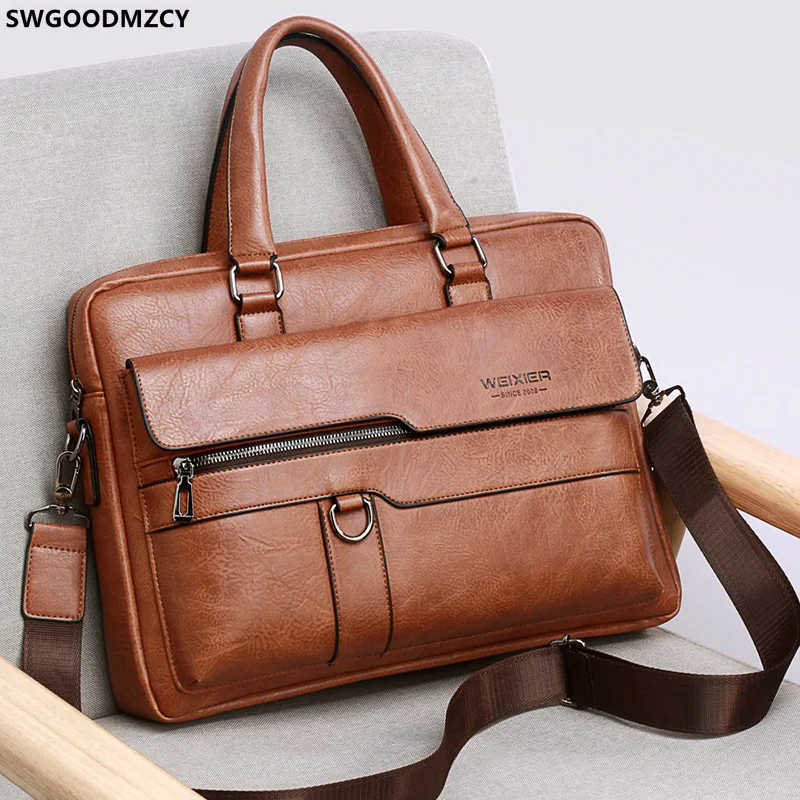 Leather Briefcase Shoulder Bag Laptop Bags for Men Crossbody Bags for Men Laptop Briefcase Men Laptop Handbag сумка трансформер