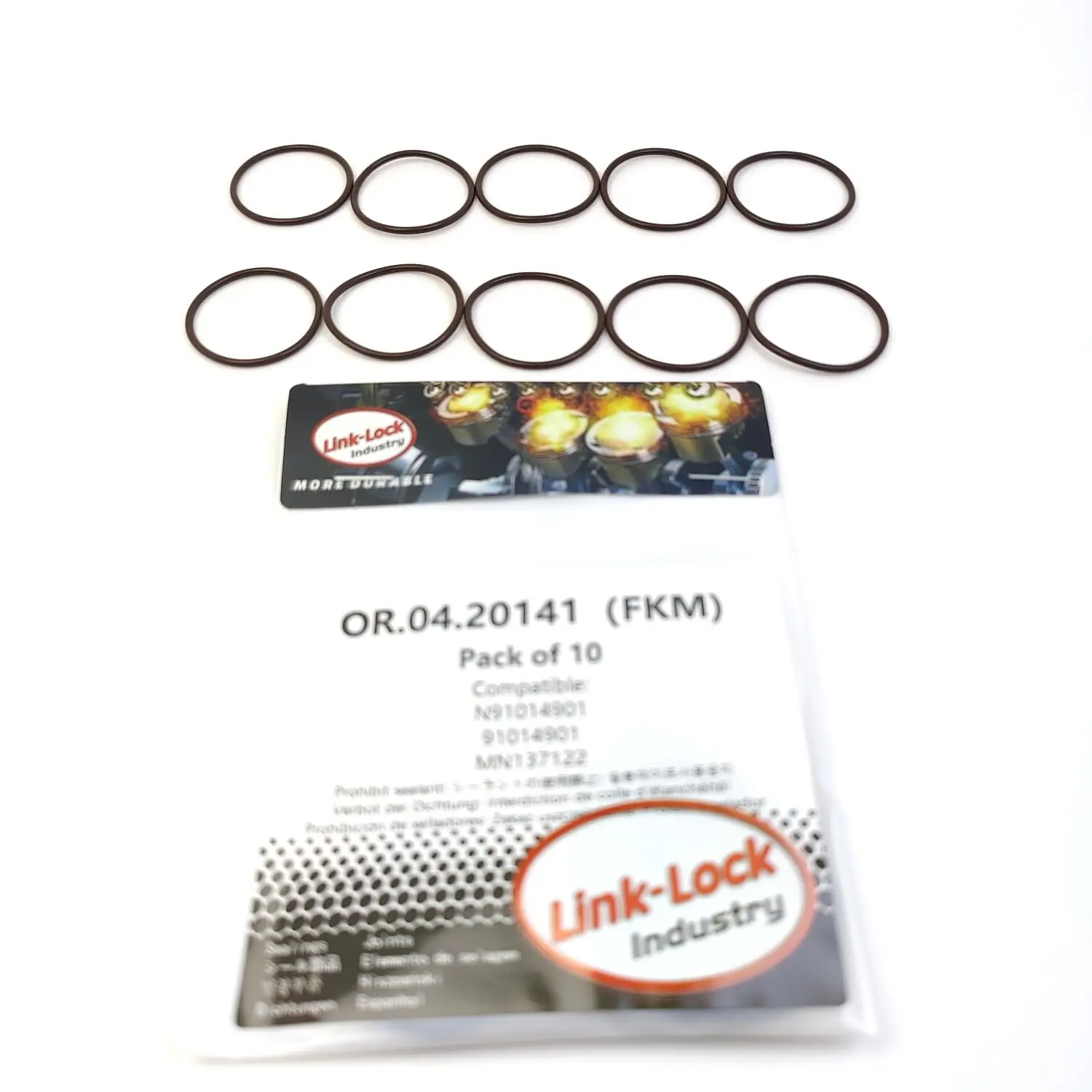 

LINK-LOCK 10PCS OR.04.20141 FKM Viton Sealing O-Ring Kit of Engine Auxiliary Shaft N91014901 91014901 MN137122 for AUDI for MITS