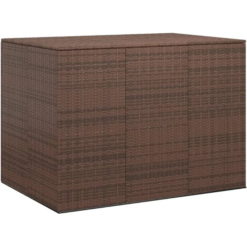 

Cushion Box with PE Rattan and Gas Lift Mechanism, Weather-Resistant Storage for Cushions and Household Items, Brown