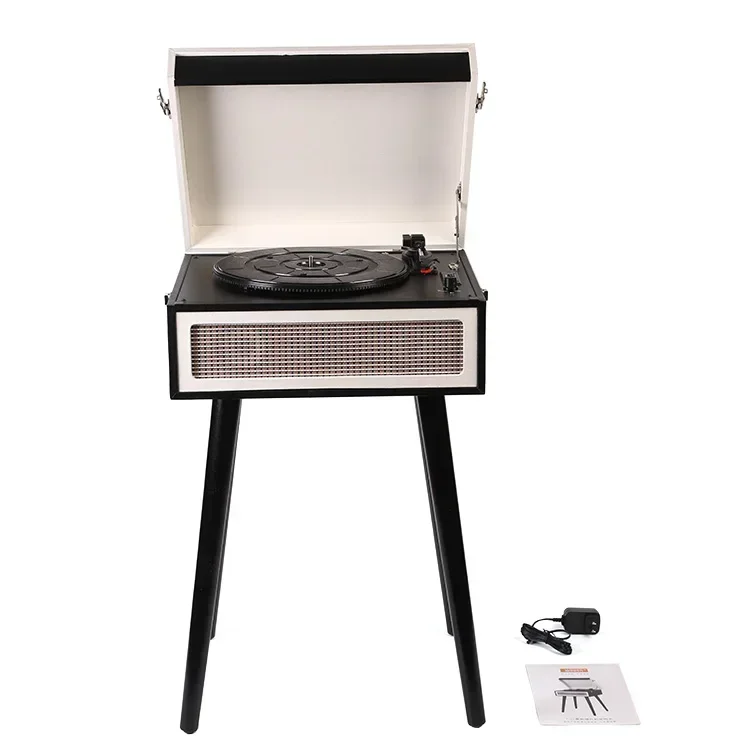 Retro awesome sound turntable player record player with removable legs