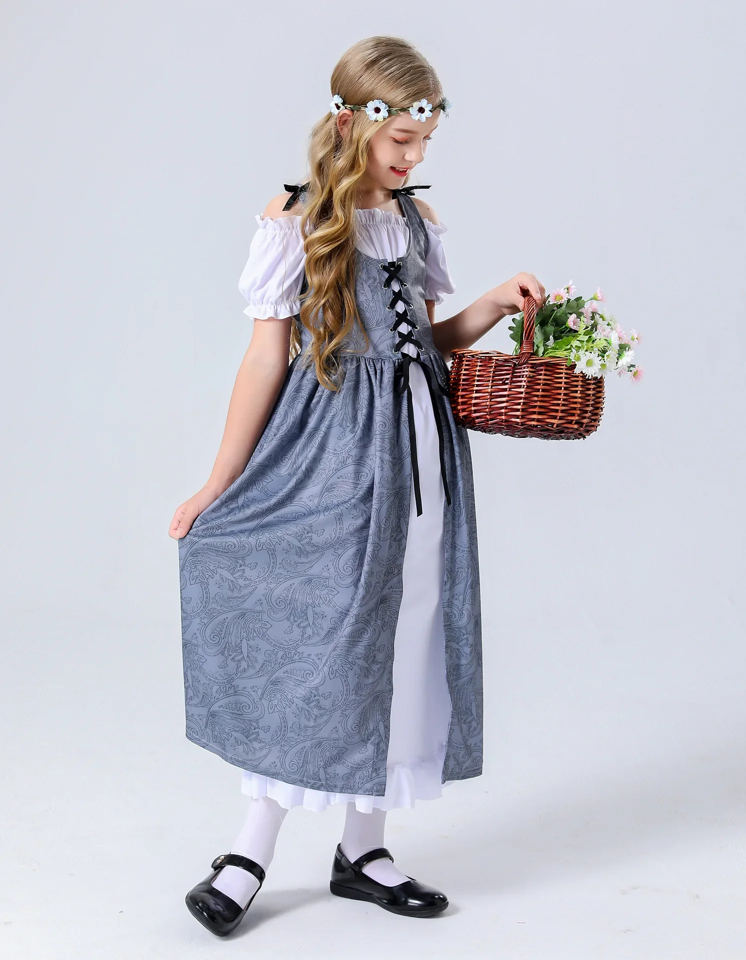 Kinder mittelalter liches Bühnen kleid europäisches Vintage Court Cosplay Kostüm