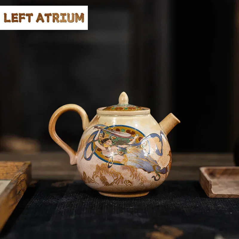 Tetera Dunhuang Kweichow Moutai Kung Fu, juego de té de cerámica Vintage para el hogar con colador, dispositivo para hacer té, tetera, Infusor de té