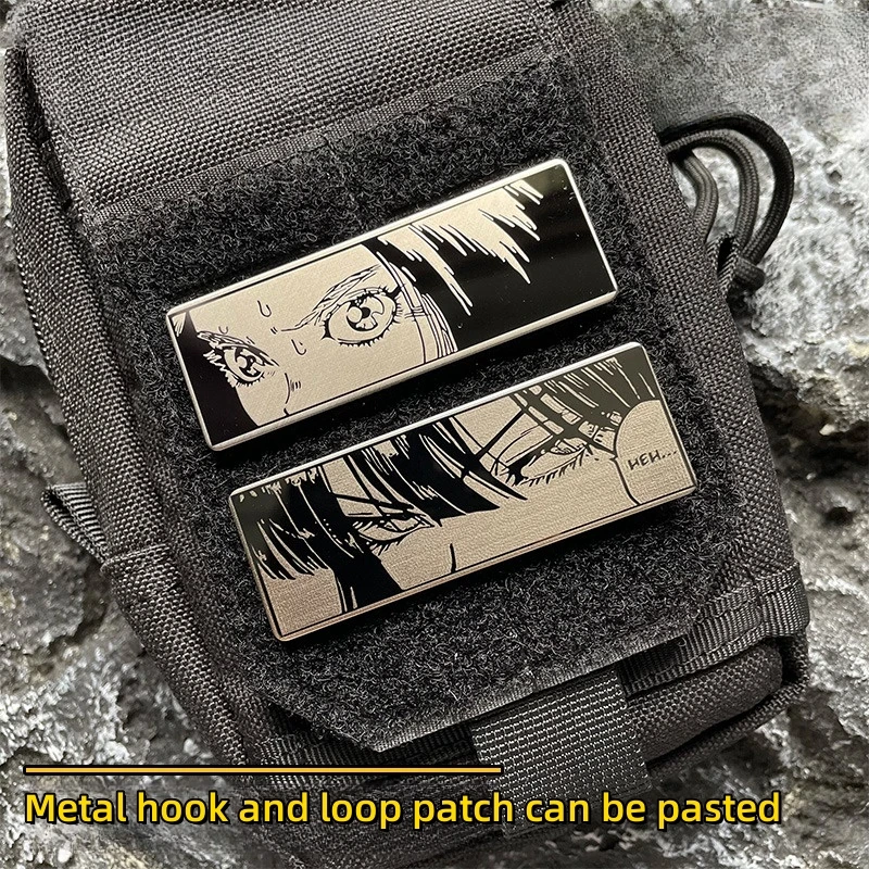 

Paste Metal Hook &Loop Patches Two-dimensional Anime Girl Animation Emblem Eye Kill Morale Badge DIY Tactical Backpack Sticker
