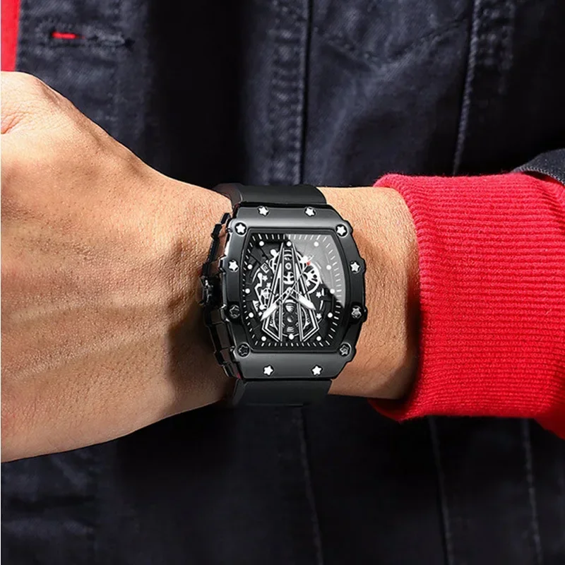 2025Tiktok da uomo completamente automatico luminoso cavo trasmissione in diretta popolare orologio sportivo impermeabile Richard da uomo