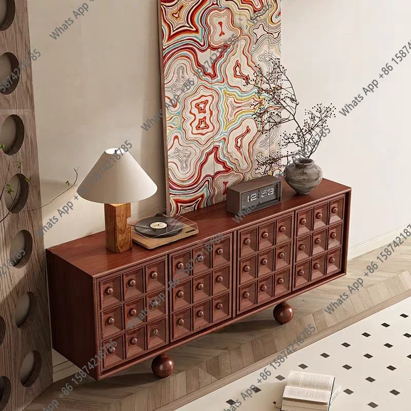 Nordic medieval style dining side cabinet entry door entrance entrance cabinet storage designer style haute couture