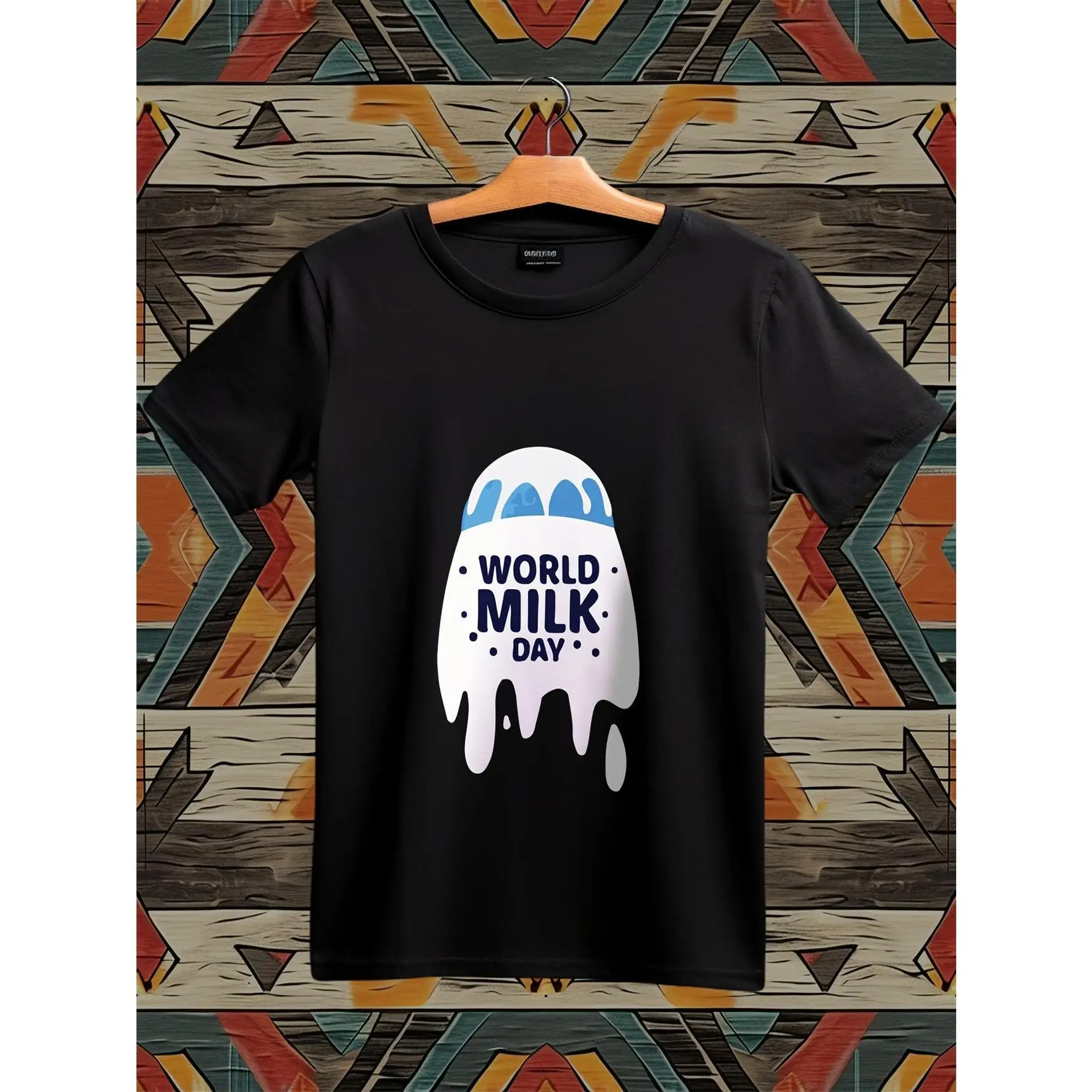 

World Milk Day T-shirt Men Women Unisex Funny Slogan Graphic Tee Casual Short Sleeve Milk Lover Top