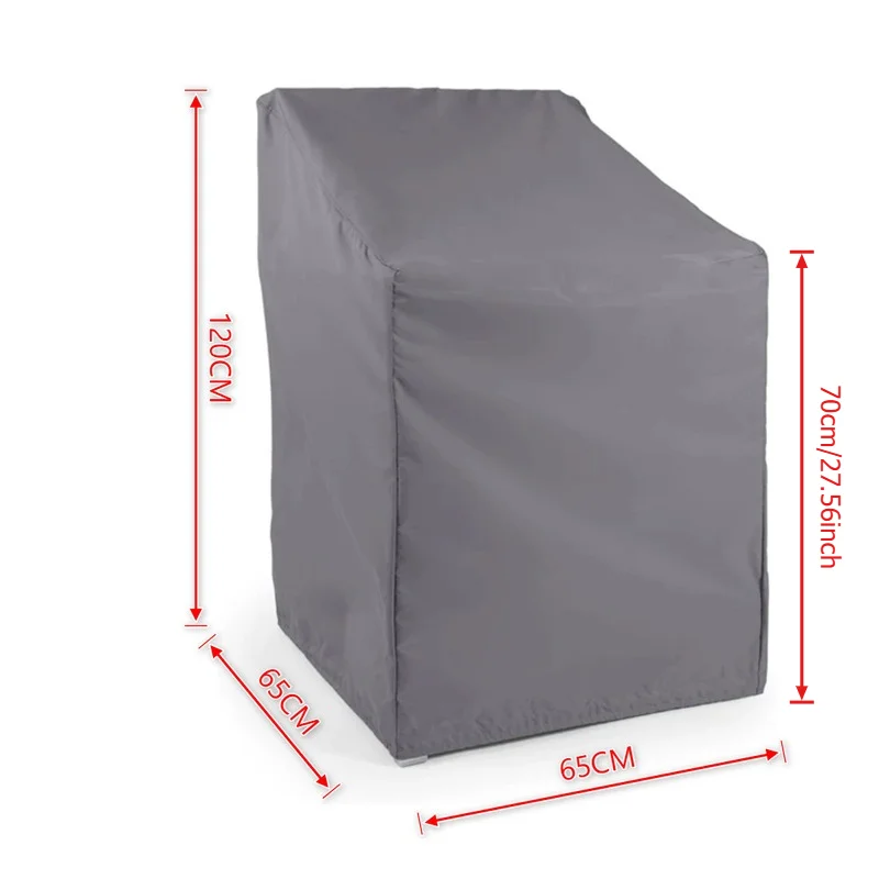 Oxford Fabric Dust‑proof Sun‑proof Rain‑proof Chair Cover, Outdoor Furniture Cover, Patio Stackable Chair Protective Cover