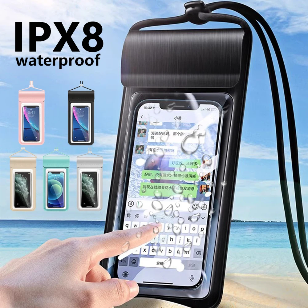 

Waterproof Phone Pouch Underwater Phone Bag Case for iPhone 17 16 15 14 Pro Max 13 12 11 X XS 17E 16E Swimming Diving Phone Case